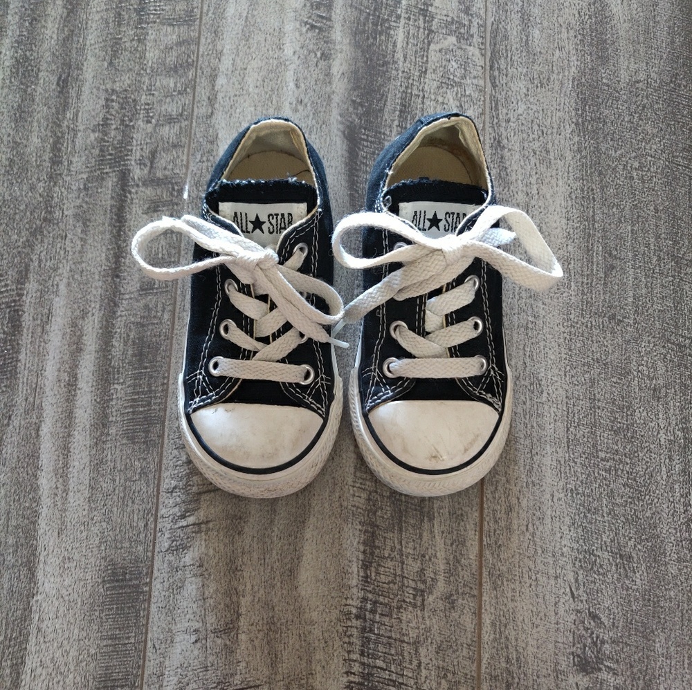 Converse Kids Black & White Low Top Sneakers